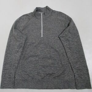 Lululemon Men's Engineered Warmth Half Zip Tri Heather Vapor/Gull Grey/Black S